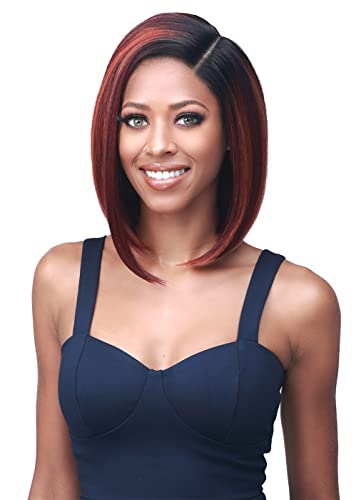 BOBBI BOSS Bob Style Synthetic Hair Wig - MLF700 MELANIE, 5.5" HD Lace Wigs with Glueless Grip Series, High Heat Resistant Wigs (TFSNSETORG)