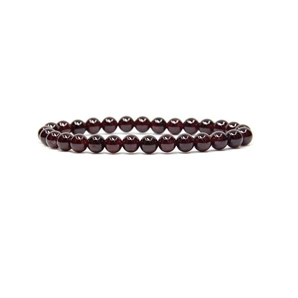 Natural A Grade Red Garnet Gemstone 6mm Round Beads Stretch Bracelet 7" Unisex