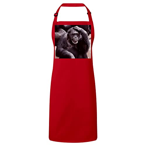 Tablier cuisine singe rouge cadeau idéal pour passionné de nature sauvage