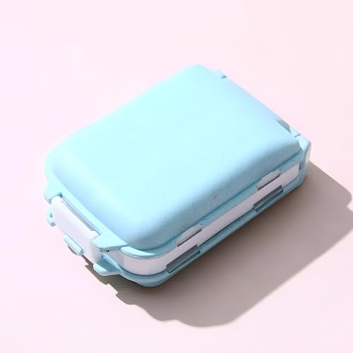 Estojo Organizador de Comprimidos com 8 Compartimentos – Portátil, Compacto e Resistente – Ideal para Viagem e Uso Diário (Azul)