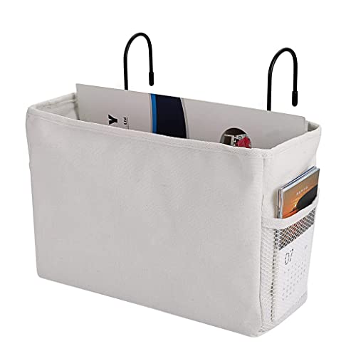 SUMNACON Panier de rangement à suspendre pour lit, bureau, maison, école, dortoir, blanc