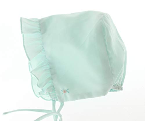 Girls Mint Green Smocked Dress Bonnet Set Bishop Day Gown2