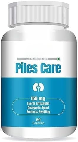 Piles Care Fast Relief Bavasir Hemorrhoid Support Piles Jimikand, Neem, Triphala, 60 Capsules