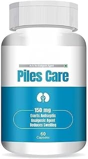 Piles Care Fast Relief Bavasir Hemorrhoid Support Piles Jimikand, Neem, Triphala, 60 Capsules