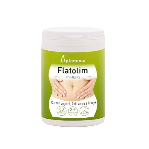PLAMECA Flatolim, Bienestar Digestivo con Carbón Vengetal Anís Verde e Hinojo, 60 Cápsulas Vegetales