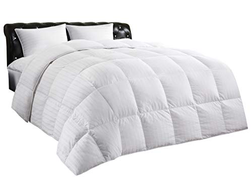 Allrange Luxury White Down Comforter, 100% Cotton, 600 Fill Power, Box Quilted Duvet