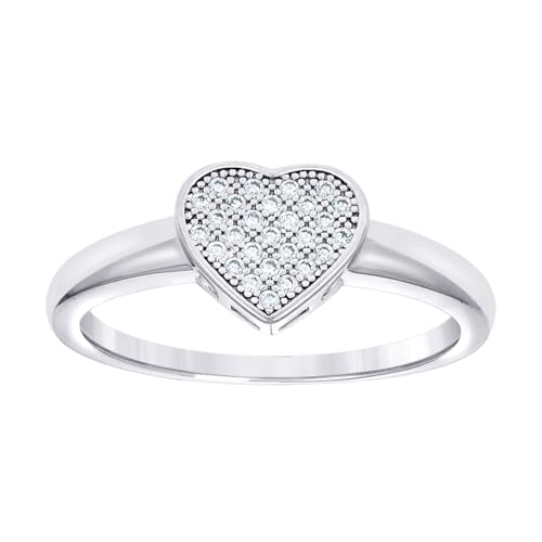 Bague fiançailles femme argent sterling 925 zircone cœur t6