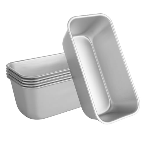 AKOLAFE 6 Pack Aluminum Loaf Pan 8x4 Inch Banana Bread Pan for Homemade Bread Baking Pan for Oven 2.8” Deep Metal Meatloaf Pan Sandwich Bread Loaf Pans for Baking Bread Tins for Baking Meat Loaf Cake