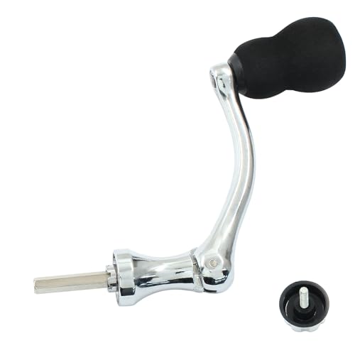 Zorveiio Fishing Spinning Reel Handle Replacement, Metal Fishing Reel Rotary Knob Power Handle, Middle Size Type 1000-4000