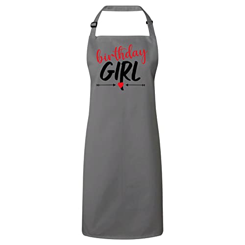 Tablier cuisine gris avec message pour repas d'anniversaire