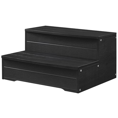 Image of Black Hot Tub Steps,Outdoor Steps with 25 Inch Long, Multi-Purpose Steps for Above Ground Pool, Spa, Deck & Porch Outside, Waterproof Non-Slip.Heavy Duty Spa Steps Werght Capacity 600 LBS