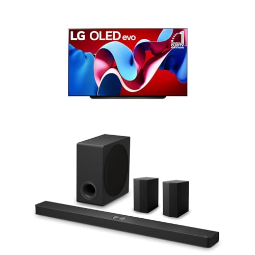 Image of LG 83-Inch Class OLED evo C4 Series Smart TV 4K Processor Flat Screen with Alexa Built-in (OLED83C4PUA, 2024), 7.1.3 ch. Sound Bar with Wireless Dolby Atmos and Rear Speakers