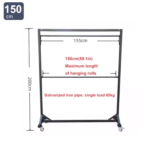 Support rouleaux tissu robuste à 8 tiges réglables et roulettes pour vinyle - 3