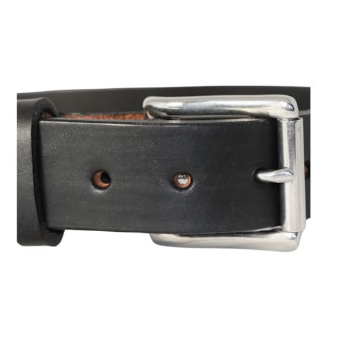 Heavy duty harness leather belt 1 1/2 wide H Oak leather with steel buckle2