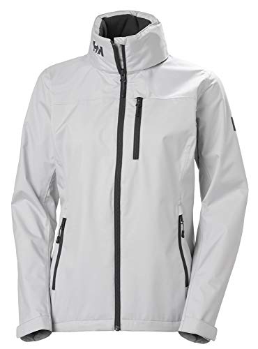 Helly Hansen Women's Crew Hooded Waterproof Windproof Breathable Rain Jacket, 853 Grey Fog, X-Large
