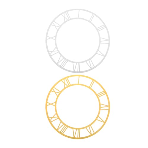 Yardwe Adesivi per Orologio da Parete 2 Pezzi Numeri Romani e Quadrante Circolare in Acrilico Specchiato Forniture per Orologi Fai da Te in Resina