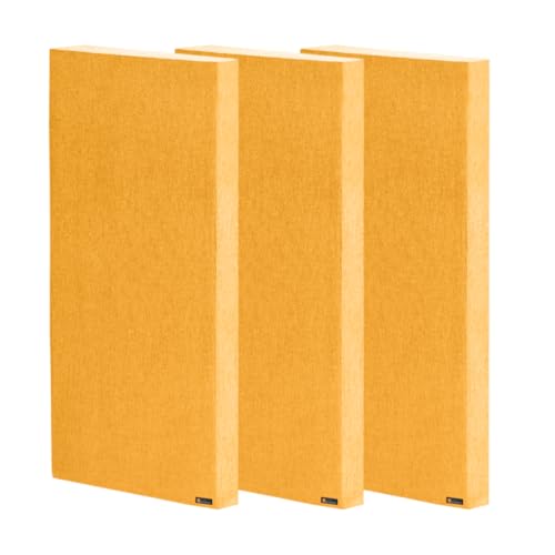 Image of Timber Acoustics | Sound Absorption Panels | Sound proofing for Room | Rockwool | Room Acoustics & Soundproofing | Noise Absorber for Home | 2' x 4' x 3 inch [SET OF 3] NRC > 0.90 (Yellow)