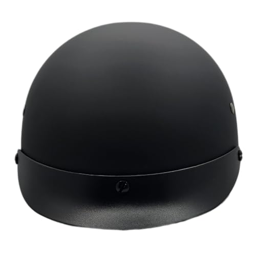 Image of Vega Helmets Warrior Motorcycle Half Helmet with Sunshield for Men & Women, Adjustable Size Dial DOT Half Face Skull Cap for Bike Cruiser Chopper Moped Scooter ATV (Large, Matte Black)
