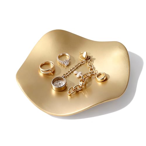 Guador Cerámica Bandejas Decorativas, Vaciabolsillos Recibidor,Bandeja Decorativa Llaves Centro De Mesa,Centro De Mesa (dorado)