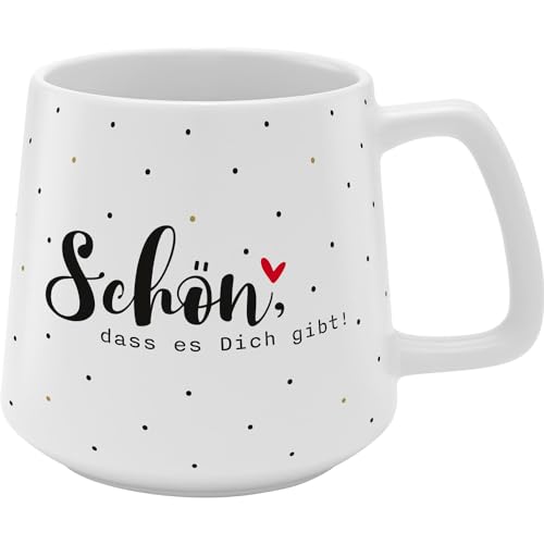 GRUSS & CO Tasse konisch 'Schön, dass es dich gibt' | Steinzeug, 43...