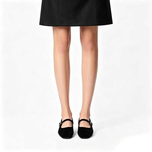 Image of Cusolemore Mary Jane Flat Shoes with Arch Support and Hidden Wedge Heel, Women Ballet Flats, Mary Jane Flats, Comfortable Dress Shoes