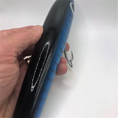St. Pete Saltwatertopwater Wood Fishing Lure 9 1/4" - 6 Oz. Stick Bait For Stripers And Other Gamefish (003 Blue Mack) #TOP6
