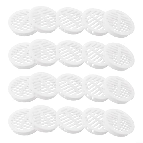 Desiumite Ventilati - 20 fundas de ventilación redondas de 50 mm/2 pulgadas con patrón de malla para un flujo de aire capaz, hechas de ABS para plástico (blanco)