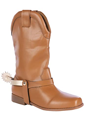 Fun Costumes Kids Cowboy Costume Boots | Faux Leather Boots with Notched Faux Leather Wheel Spurs for Halloween or Dress Up
