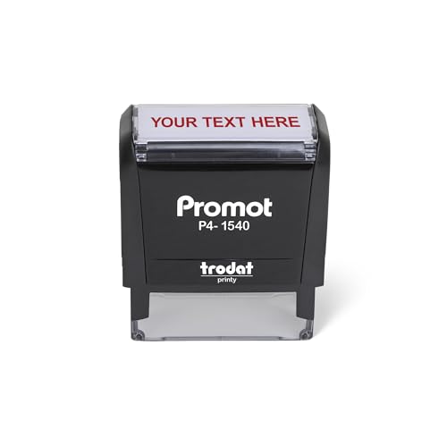 Promot Self Inking 1 Line Custom Stamp (Small) - Personalized Name Stamps for Office, Teacher, Address & Business Stamp - Choose Font & Ink Color - Return Address Rubber Stamps