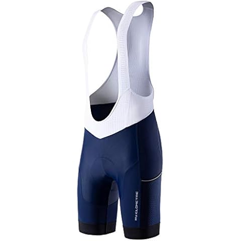 MY KILOMETRE Mens Cycling Bib Shorts with Big Side Pockets Padded Bib Shorts Cycling Bike Shorts Blue Cover