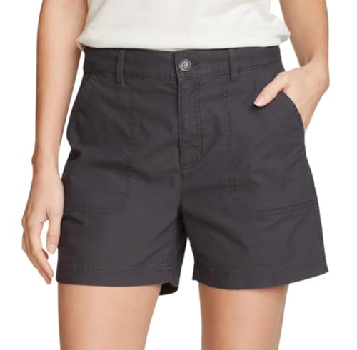 Eddie Bauer Womens Adventurer Stretch Ripstop Shorts (US Numeric 10 Regular Regular Black)