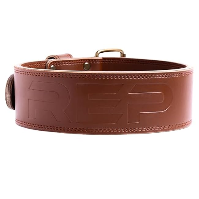 REP Leather Lined Weightlifting Belt, 10mm Powerlifting Support Belt for Squats, Deadlifts, Gym Training, IPF Compliant, Adjustable Buckle, Back Brace for Men and Women