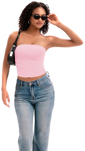 Image of MIRITY Y2K Sexy Double Lined Tube Top for Women - Basic Summer Going Out Tank Tops