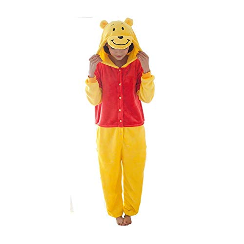 Lazutom Adulte Unisexe Animal Costume Cosplay Combinaison Pyjama Nuit Vêtements Soirée de Déguisement (Winnie Pooh, XL)