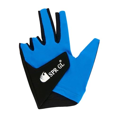 kowaku Cue Pool Gloves Separate Finger Gloves Left Hand Resistant Adjustable Wrist Breathable Practice Gym Snooker Cue Glove, Blue