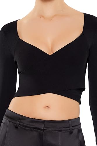 Forever 21 Women's Sweater-Knit Crossover Crop Top3