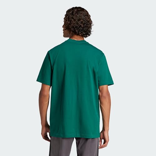 adidas Hombre Essentials Small Logo Single Jersey tee, Collegiate Green/Black, L