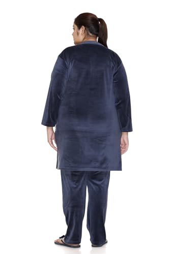 Image of In Love Women's Velvet Plus Size Cotton Shirt Palazzo Co-ord Set