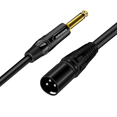 Dremake Mono 6.35Mm 1/4’’ Ts Male To Xlr Male Audio Cable, 3Ft Jack 6.35Mm To Xlr 3-Pin Interconnect Cord, Quarter Inch To Xlr Unbalanced Mic Cable For Speakers, Stage, Dj, Amp, Studio Audio Console #TOP1