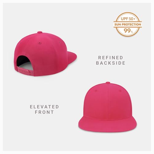 Image of CHOK.LIDS Flat Bill Visor Classic Snapback Hat Blank Adjustable Brim High Top End Trendy Color Style Plain Tone Baseball Cap