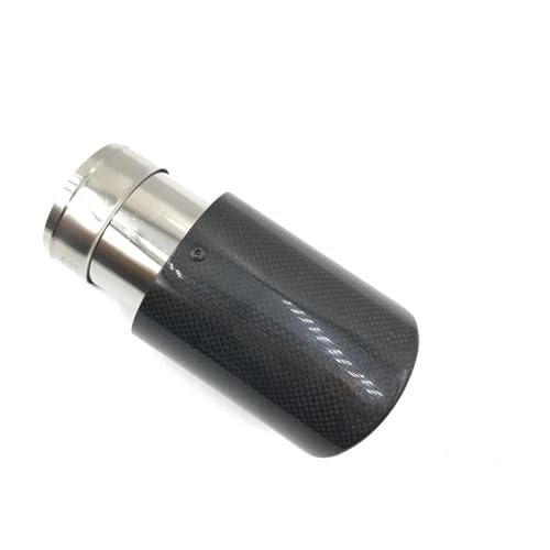 DZSQEGBX Endrohr 1 STÜCKE 63 MM Einlass-89 MM Auslass Glänzend Carbon Faser Schalldämpfer Spitze Auspuffrohr Universal Edelstahl Auto-Auspuffendrohr(63MM IN-76MM Out)