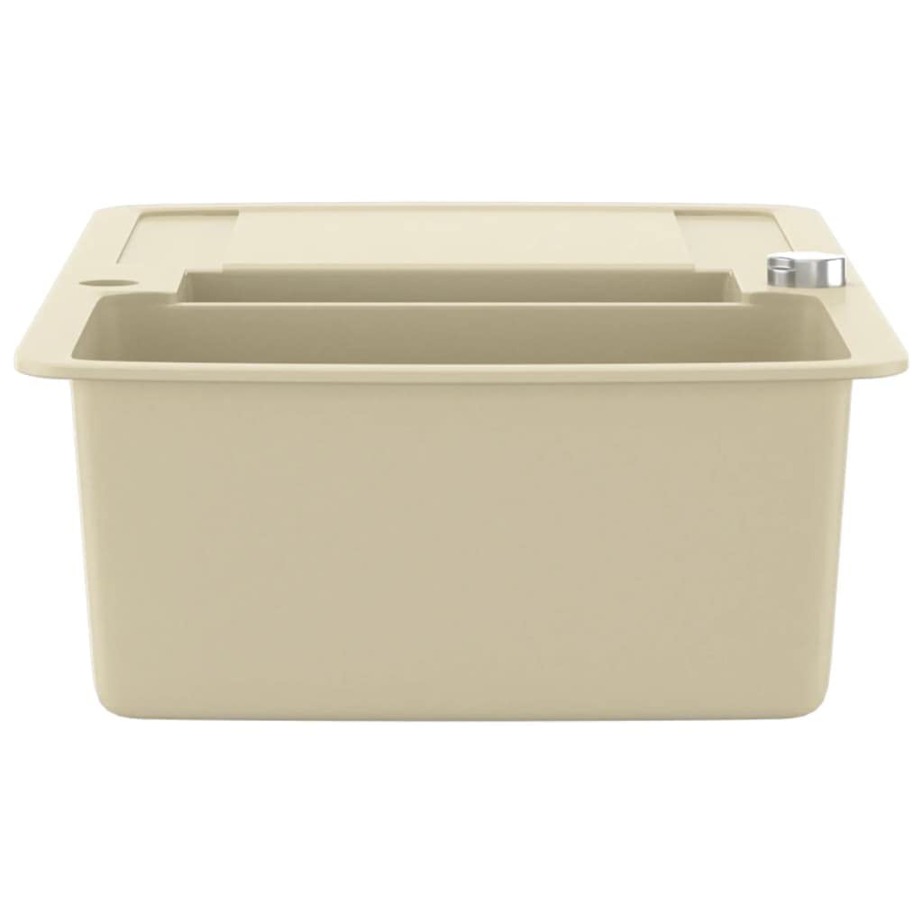 Fregadero de Cocina de Granito con Dos Senos Beige,Lavabos y fregaderos,Fregaderos,29.7kg-144854