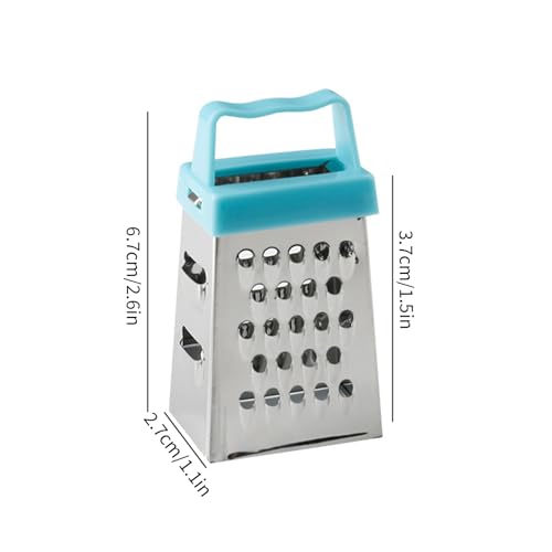 Rallador de acero inoxidable 4 caras azul miniatura 2