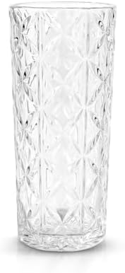 Vaso vidro 1L flor planta decora��o 10x25Cm lapidado primeira lin...