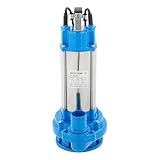 HUOMMGS Bomba fecal de 2200 W, altura de extracción máx. 25 m y profundidad de inmersión máx. 30 m, bomba de agua sucia con mango, 26000 L/H, bomba de lodo, bomba sumergible, bomba de agua sucia (azul