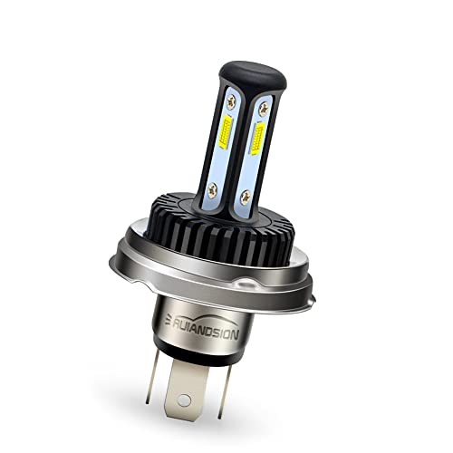 Ruiandsion R2 P45T H5 LED モーターサイクルヘッドライト電球AC/DC 12-24V ホワイト Hi/Lo切替 LED電球 二輪車前照灯用、無極性