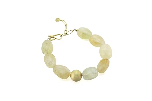 Gourmette citrine véritable et perle or brossé - Joaillerie fine en pierres de naissance