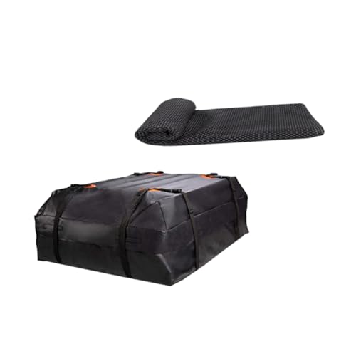HOLIDYOYO Auto Rooftop Cargo Bag 420d Oxford Waterproof Large Storage Capacity Easy to Install Car Roof Bag Anti-Slip Pad