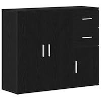 vidaXL Dressoir 91x29,5x75 cm bewerkt hout sonoma eikenkleurig, kast, opbergkast, bijzetkast, dressoirkast, hoge kast, huisorganiser, woonkamerkast