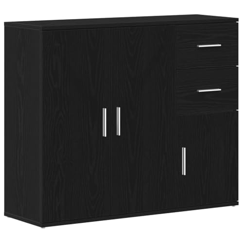 vidaXL Buffet Chêne Noir 91 x 29,5 x 75 cm Bois d'ingénierie